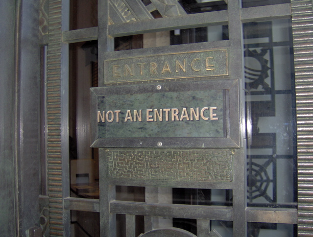 Entrance not an entrance